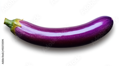 Wallpaper Mural Fresh purple eggplant isolated on white background, showcasing its smooth texture and vibrant color, perfect for culinary use or food photography Torontodigital.ca