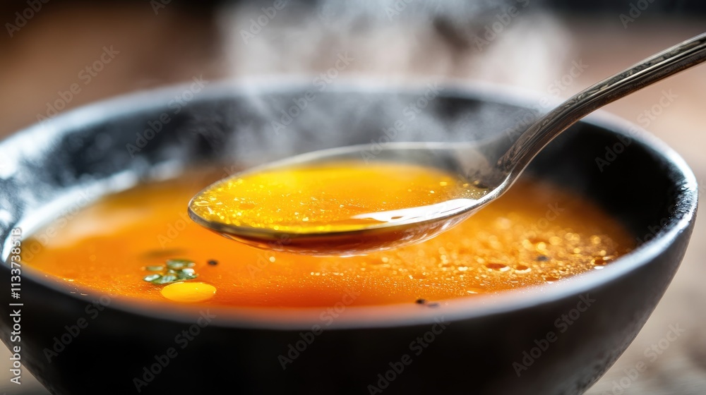 A Delicious Bowl of Hot Steaming Soup with Fresh Ingredients A Delicious Bowl of Hot Steaming Soup with Fresh Ingredients
