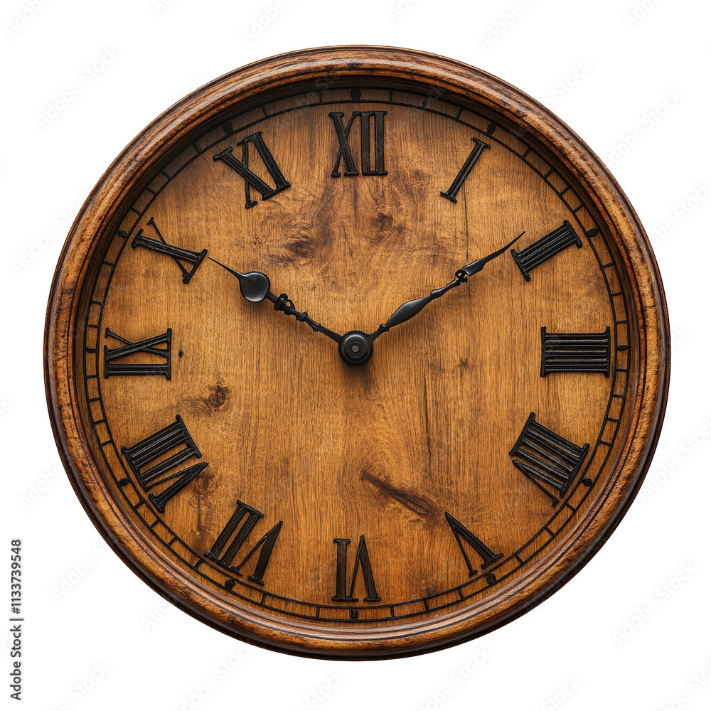 custom made wallpaper toronto digitalA wooden clock with Roman numerals on it. Generative AI