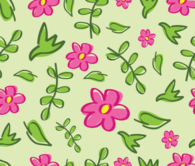 Acrylglasbilder Muster nach Farbe Florales Vintage Blumenmuster im Designstil  © yuli