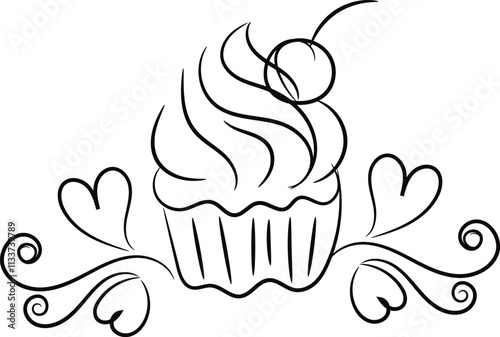 cup cake with cheery