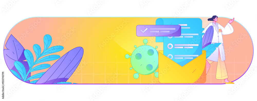 Obraz premium Medical characters fighting the epidemic flat vector concept operation hand drawn illustration 