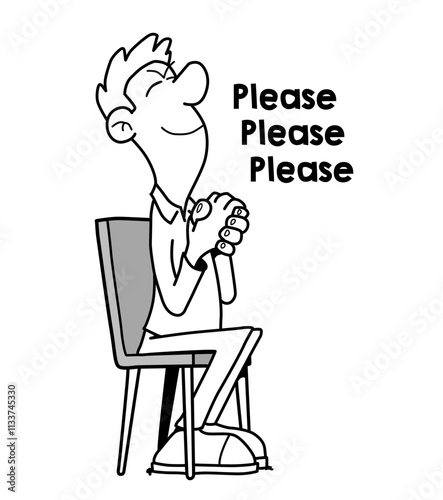 person say please vector illustration