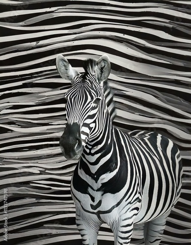 zebra on a cool zebra background 