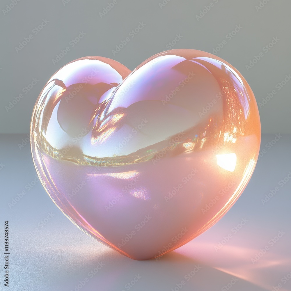Iridescent Pink Heart Iridescent Pink Heart