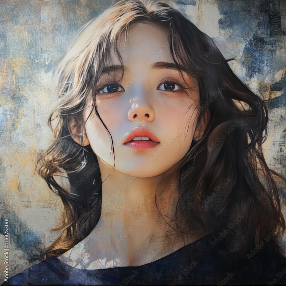 Portrait of a young woman urban setting digital art emotional expression close-up beauty and identity exploration Portrait of a young woman urban setting digital art emotional expression close-up beauty and identity exploration