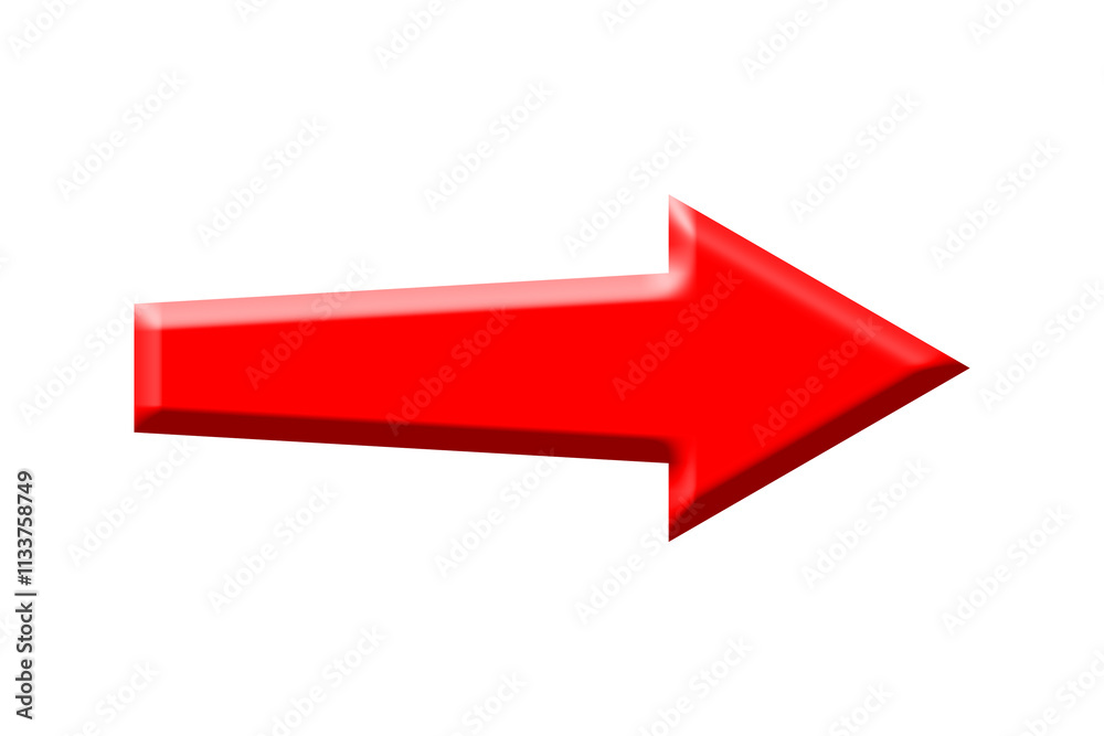 left to right side 3d red arrow sign isolated on white left to right side 3d red arrow sign isolated on white