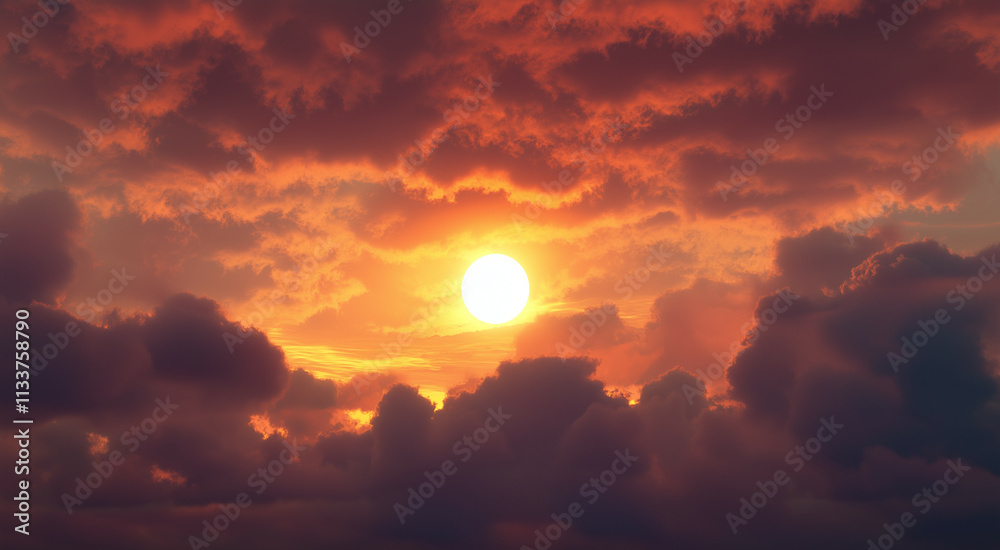 a beautiful sunset with clouds and sun in the sky a beautiful sunset with clouds and sun in the sky