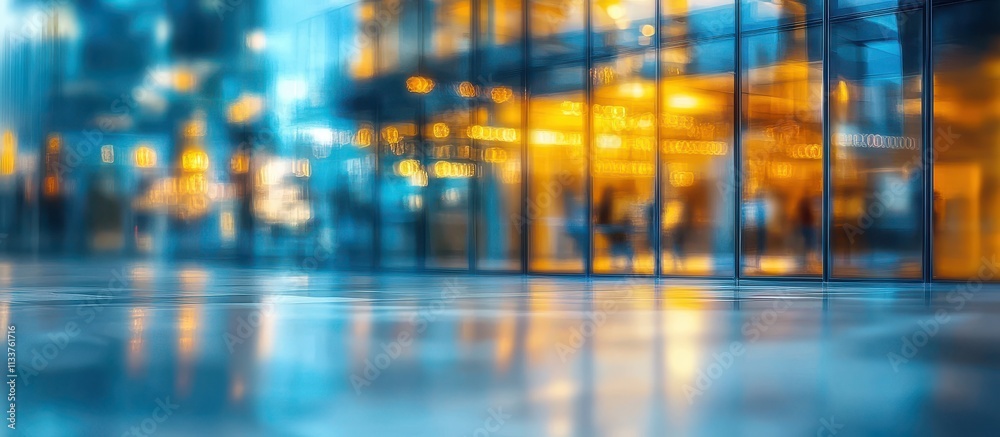 A blurred view of a modern corporate office building. A blurred view of a modern corporate office building.
