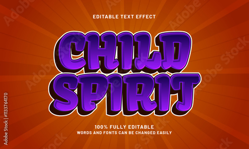 child spirit editable text effects with a child and joy theme