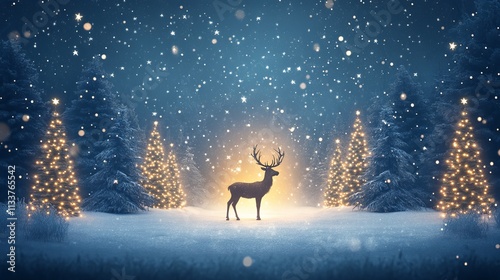 Chirstmas with reindeer concept