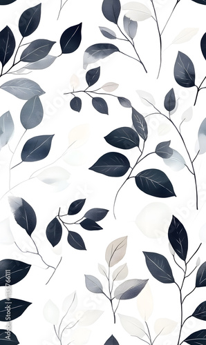 floral flower and leaf elements modern doodle illustrator seamless pattern for wallpaper or background