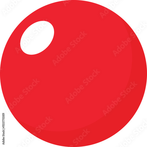 Clow red nose vector. Red ball isolated on white background
