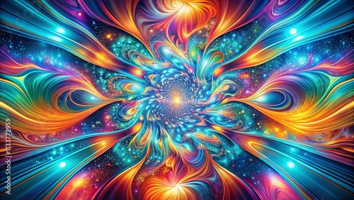 Cosmic Bloom A Symphony of Vibrant Hues and Celestial Swirls