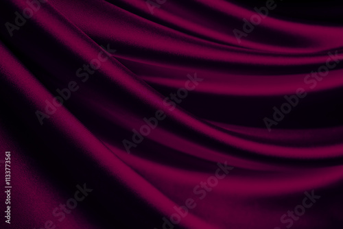 Curtain. Black dark purple red burgundy maroon magenta pink rose abstract background. Silk satin fabric. Silky shine glitter. Soft folds draped wave wavy line.Beautiful elegant luxury festive romantic photo