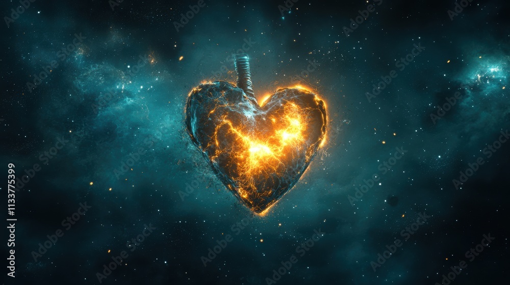 Fiery Heart in Space Fiery Heart in Space