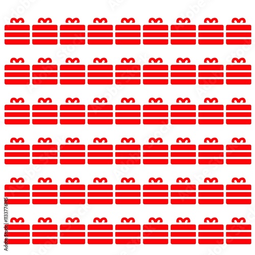 Repeating pattern of gift boxes icon on white background 