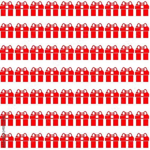 Repeating pattern of gift boxes icon on white background 