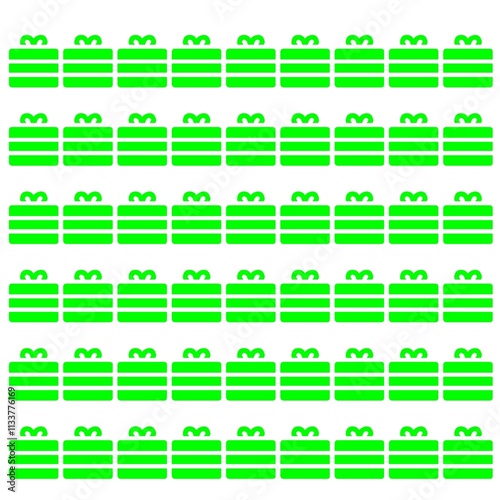 Repeating pattern of gift boxes icon on white background 