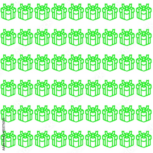 Repeating pattern of gift boxes icon on white background 