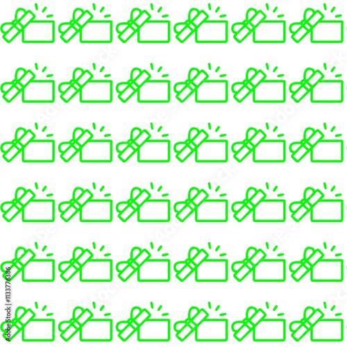 Repeating pattern of gift boxes icon on white background 