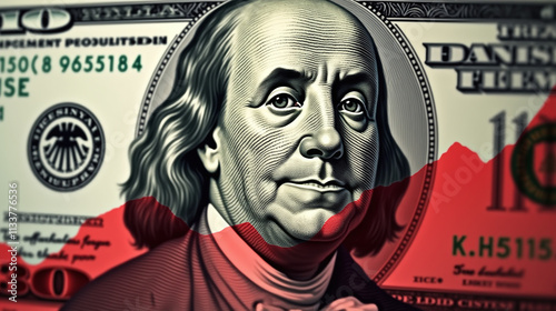 Benjamin Franklin 100 Dollar Bill Close Up Image