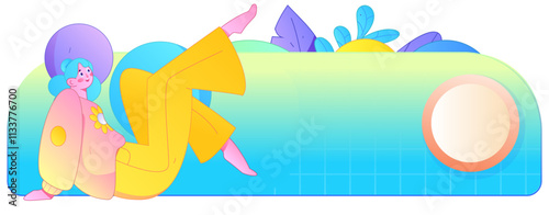 Practicing yoga, physical and mental health, flat vector character concept, operation hand drawn illustration
