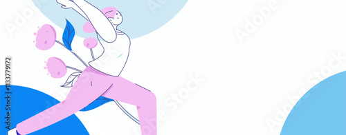 Practicing yoga, physical and mental health, flat vector character concept, operation hand drawn illustration
