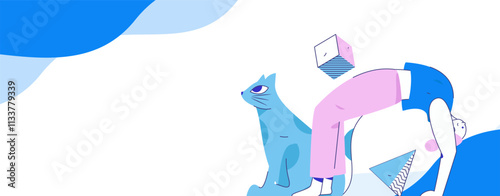 Practicing yoga, physical and mental health, flat vector character concept, operation hand drawn illustration
