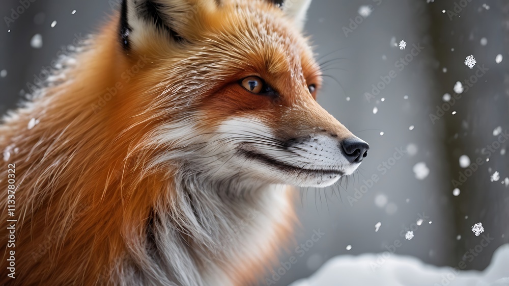 Majestic Red Fox Relaxing in a Snowy Winter Wonderland Majestic Red Fox Relaxing in a Snowy Winter Wonderland