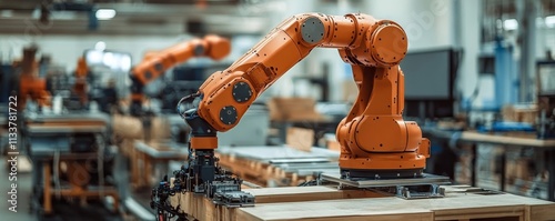 Robots in a Futuristic Factory, Generative AI