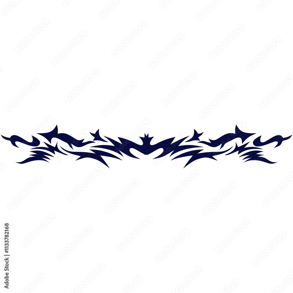 Neo Tribal Tattoo Border Element. Vector Illustration on White Background Neo Tribal Tattoo Border Element. Vector Illustration on White Background