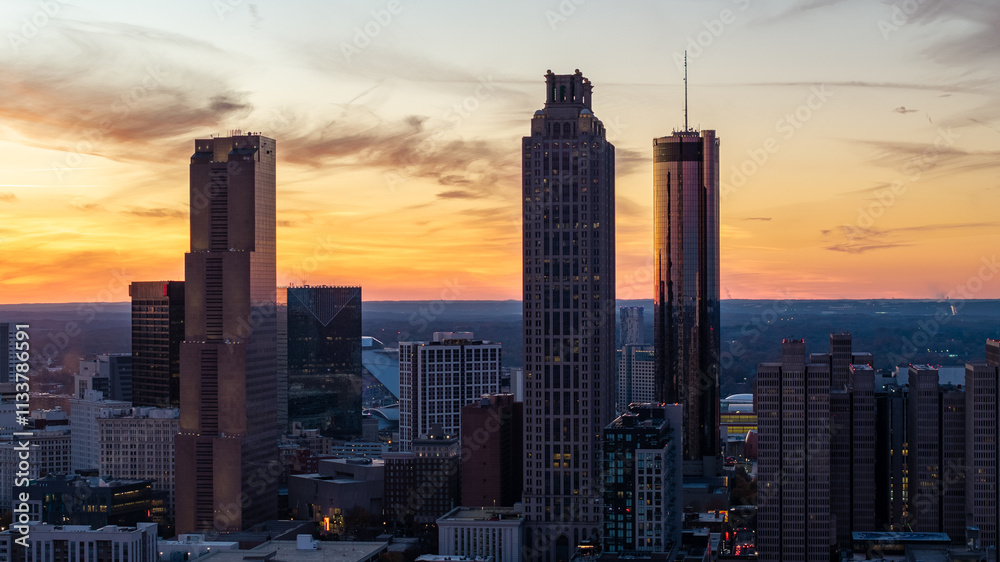 Fototapeta premium Atlanta Skyline at Sunset