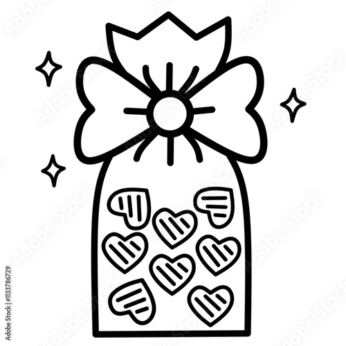 love chocolate snack bag with ribbon tied