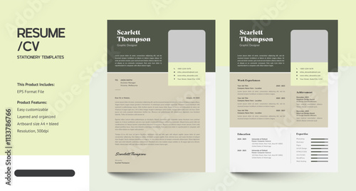 Minimalist CV Resume Design Template