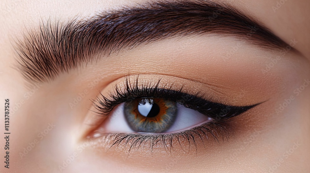 Obraz premium A Close Up Of A Beautifully Made Up Eye