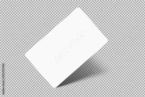 Rounded corners business card, gift card or credit card on transparent. Mockup empty design for presentation branding, corporate identity, ads, invitation card, stationery, document, voucher. Vector
