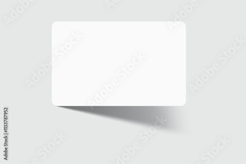 Rounded corners business card, gift card or credit card with shadow. Mockup empty design for presentation branding, corporate identity, ads, invitation card, stationery, document, voucher. Vector 