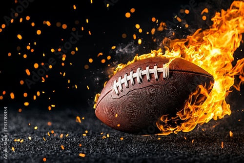 Fiery American Football in Motion