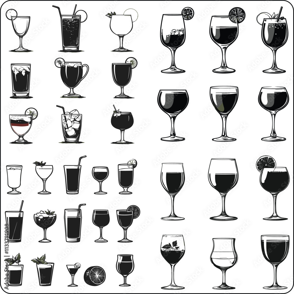 set of drinks,Moscow mule, bloody mary, pina colada, mojito, margarita, daiquiri, Mimosa, long island iced tea, Bellini, margarita, Cocktails of alcohol set. Vector illustration
set of drinks,Moscow mule, bloody mary, pina colada, mojito, margarita, daiquiri, Mimosa, long island iced tea, Bellini, margarita, Cocktails of alcohol set. Vector illustration