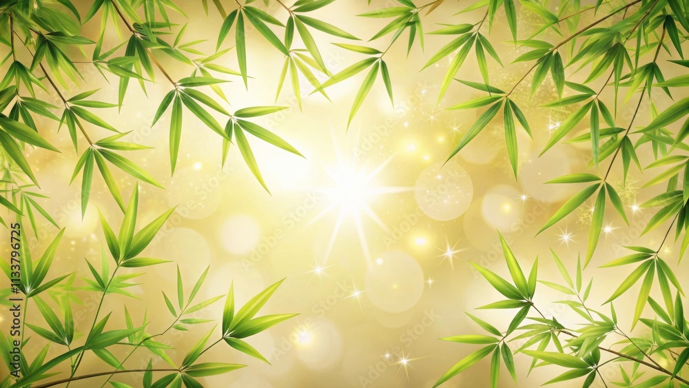 Naklejka premium of background Seven Stars Festival bamboo leaves, Seven Stars Festival, Tanabata, Japanese tradition, bamboo