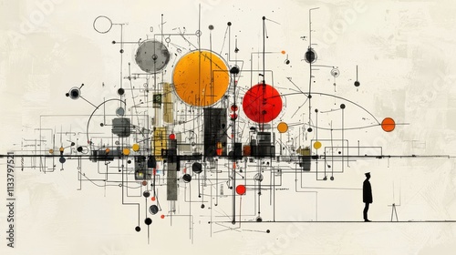 Visualizing startup evolution a minimalist approach to business growth in urban environments through abstract art