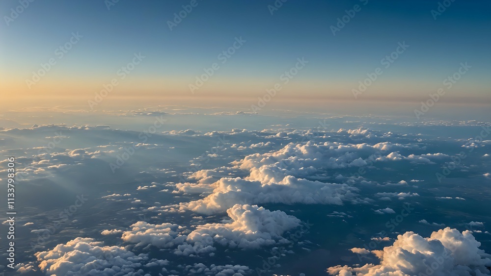 Aerial Sunset View Stunning Cloudscape Golden Hour Flight Aerial Sunset View Stunning Cloudscape Golden Hour Flight