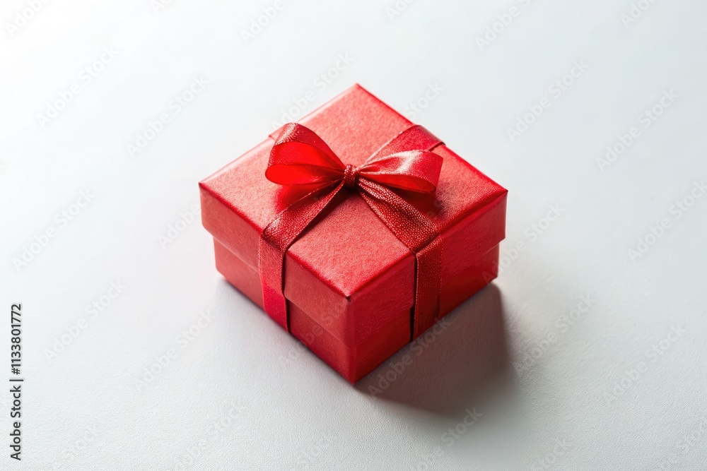 Simple holiday image: a single red box, minimalist studio shot. Simple holiday image: a single red box, minimalist studio shot.
