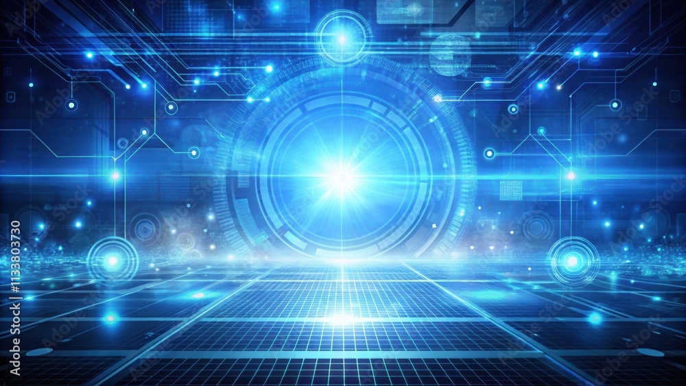 Obraz premium Futuristic background with digital technology elements suitable for system engineer design, futuristic, digital, technology