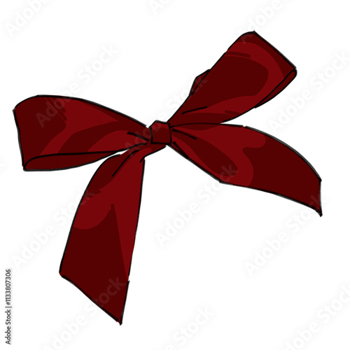 red ribbon bow present 