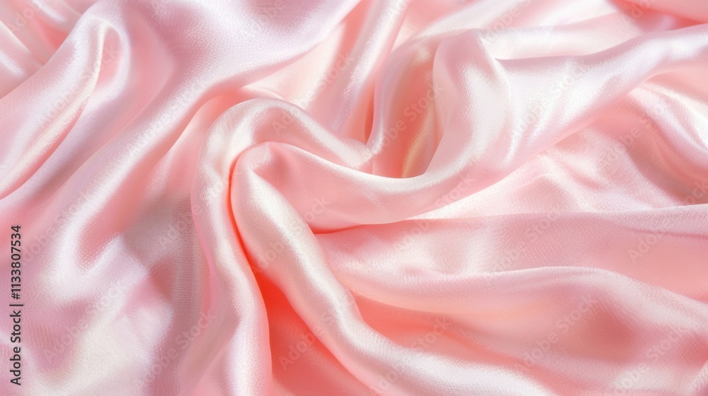 The beautiful pale pink silk fabric showcases a smooth texture, shimmering softly under light, with delicate folds cascading elegantly The beautiful pale pink silk fabric showcases a smooth texture, shimmering softly under light, with delicate folds cascading elegantly