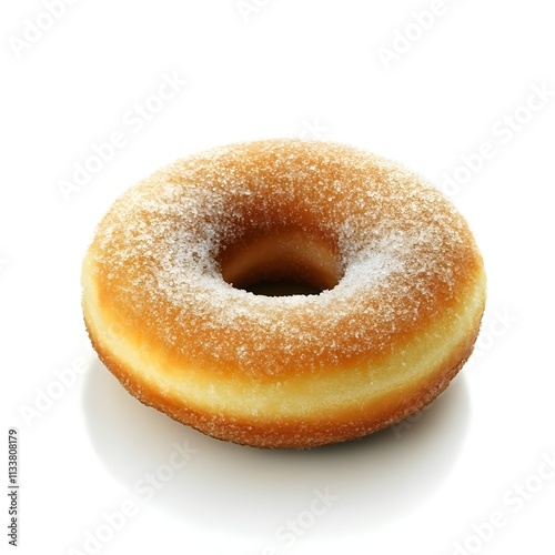 Powdered Sugar Donut isolated on a white background