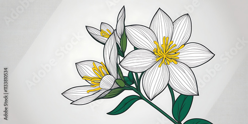 jasmine flower illustration, created by generative ai