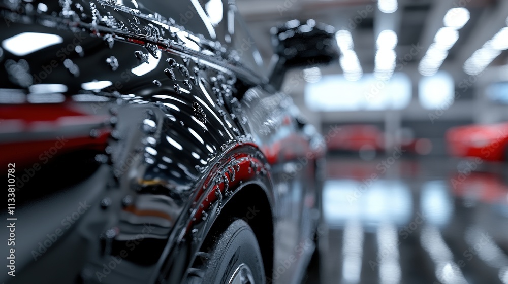 Premium Car Detailing in a Modern Showroom Stunning Vehicle Showcase with Glossy Finish and Professional Lighting Techniques Premium Car Detailing in a Modern Showroom Stunning Vehicle Showcase with Glossy Finish and Professional Lighting Techniques